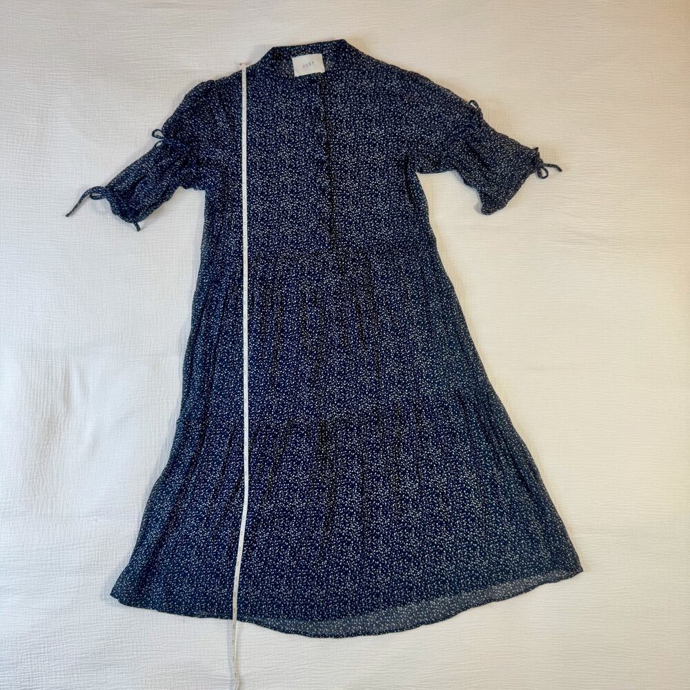 JUST Female Zoe Midi Dress Navy Floral Women's Small Peasant Scandi Boho Indie - Picture 7 of 16